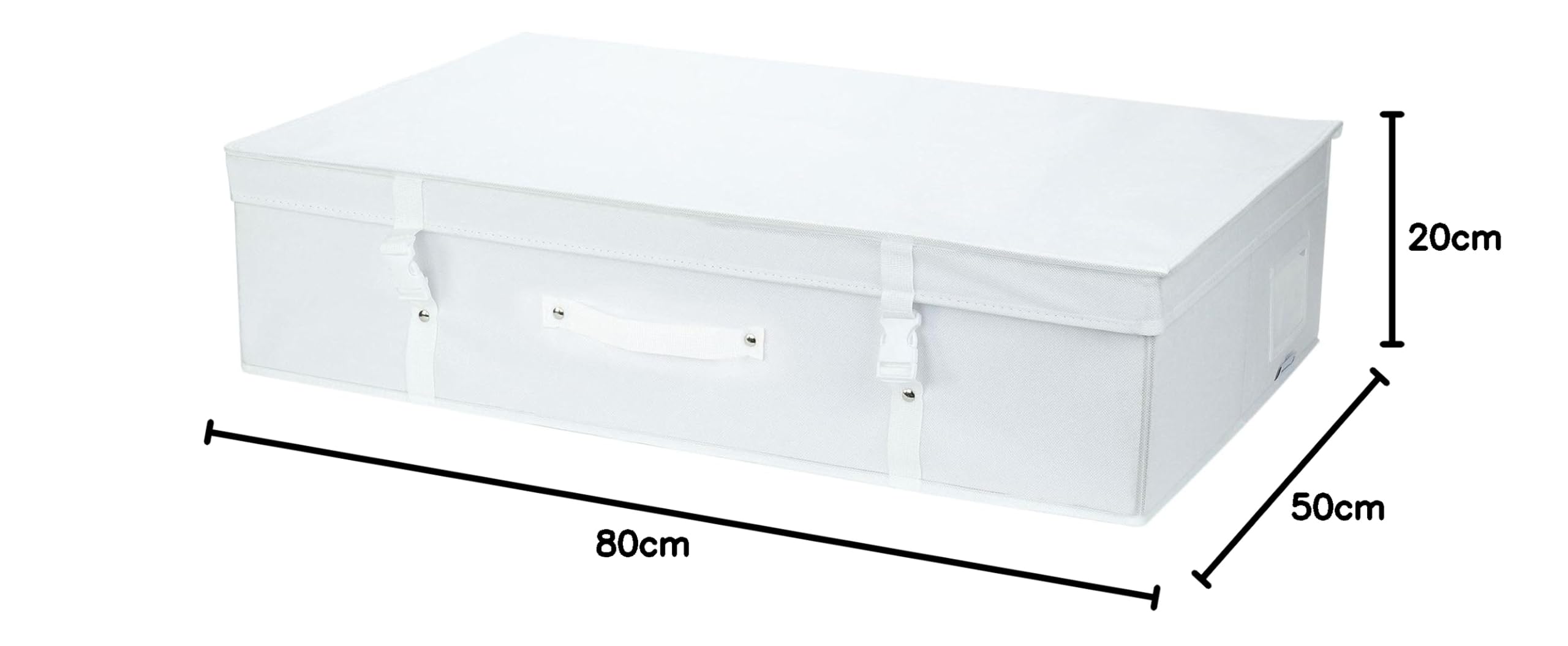 HANGERWORLD Scatola per Vestiti 50x80x20cm in Tessuto Traspirante Bianco con Coperchio per Abito Sposa