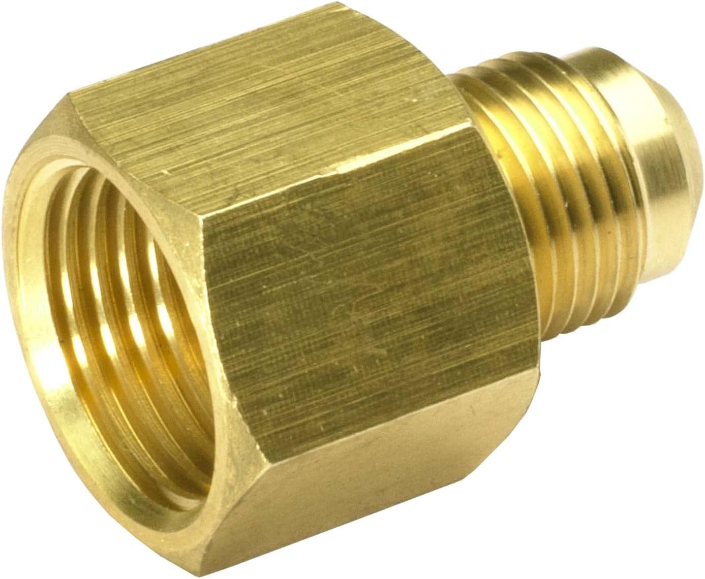 Celestial 3/8" Male Flare by 1/2" Female NPT Coupling, Brass Adapter for Outdoor Gas Fire Pits, Fireplaces, and Grills