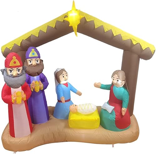 Miniatura 3 de Inflables autoinflables grandes de Navidad de 5 pies a 12 pies con luces LED, decoración navideña (reno de 6 pies)