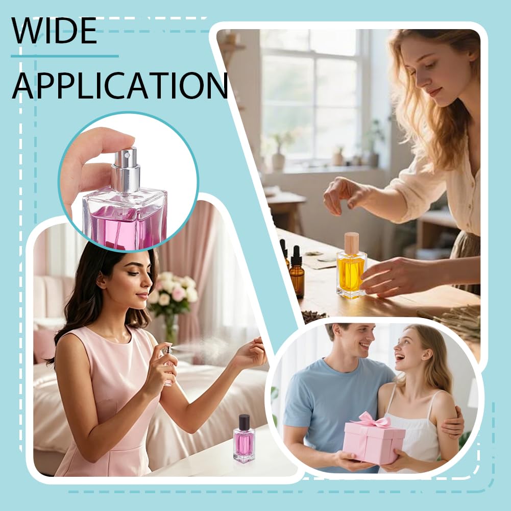 AHANDMAKER Confezione da 8 bottiglie vuote in vetro per profumo, 50 ml / 1.69oz, ricaricabili, con atomizzatore, con imbuto e contagocce da 3 ml, forniture per la produzione di profumi fai da te per
