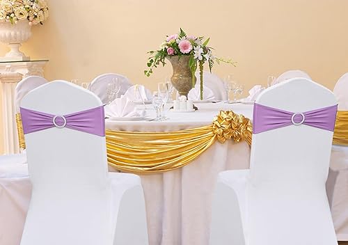 Miniatura 2 de 50 bandas elásticas de elastano para sillas de boda, bandas elásticas con hebillas, lazos elásticos universales para sillas plegables para fiestas,