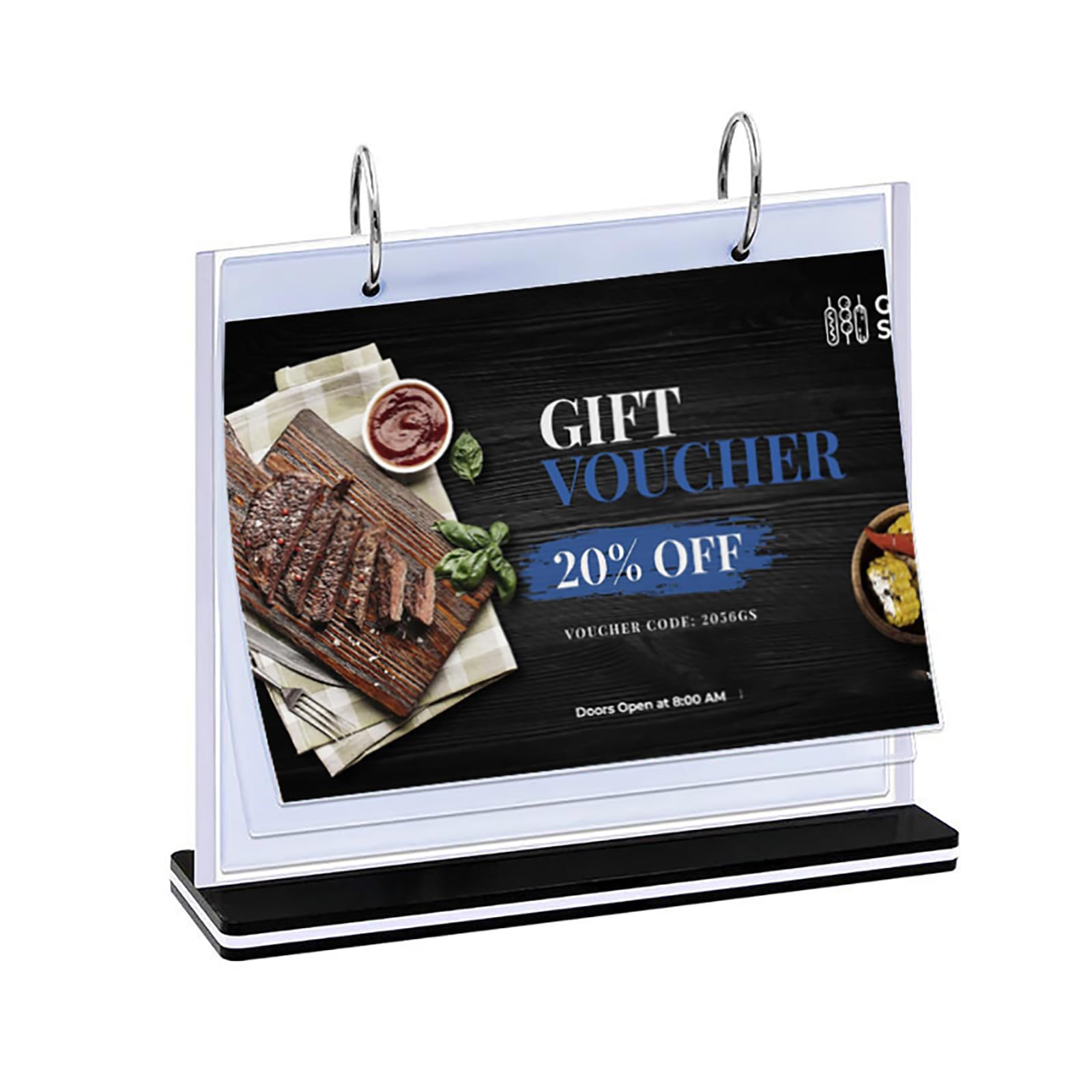Multi-Page Flip Acrylic Display Stand - T-Shaped 8.5x11 Inches Menu/Photo/Drink/Advertisement Holder