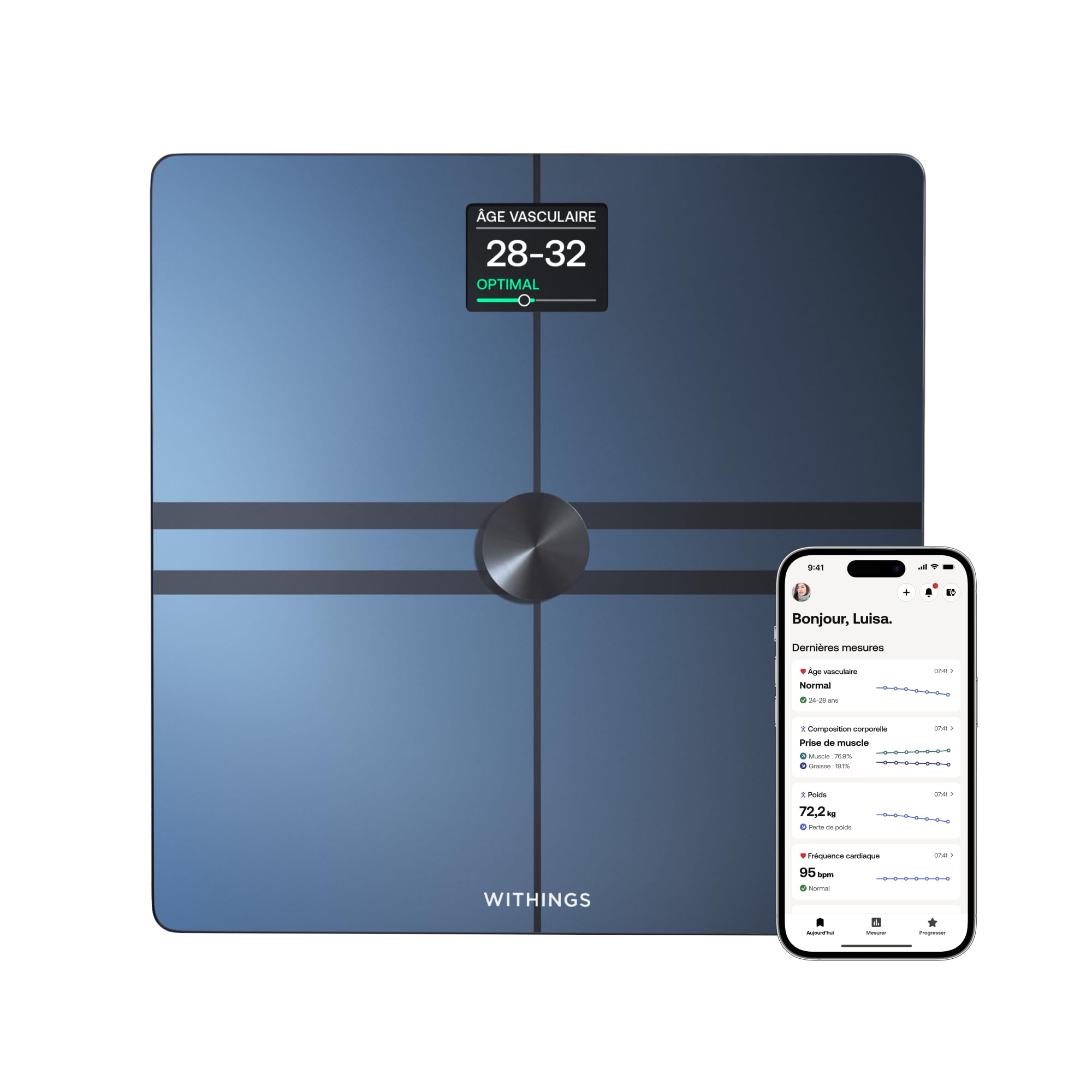 WITHINGS Body Comp Balance connectée validée cliniquement, Wi-Fi & Bluetooth, Analyse corporelle, ECG