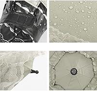 Vista 7 de WANLIAN Paraguas de encaje a prueba de viento plegable soleado y lluvioso a prueba de rayos ultravioleta anti sol protección UV sombrilla paraguas