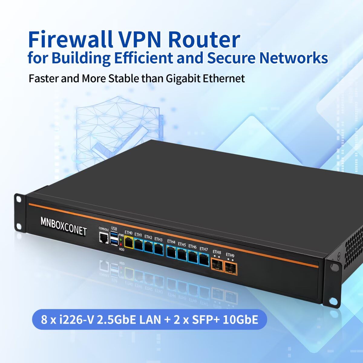 1U Firewall Appliance Rackmount Core i5 4300M,2 x 10GB SPF+ LAN, 8 i226-V 2.5GbE Port, DDR3L 16GB RAM 256GB SSD, 19" Z87 Network Firewall Hardware Server PC, OPNSense, AES-NI