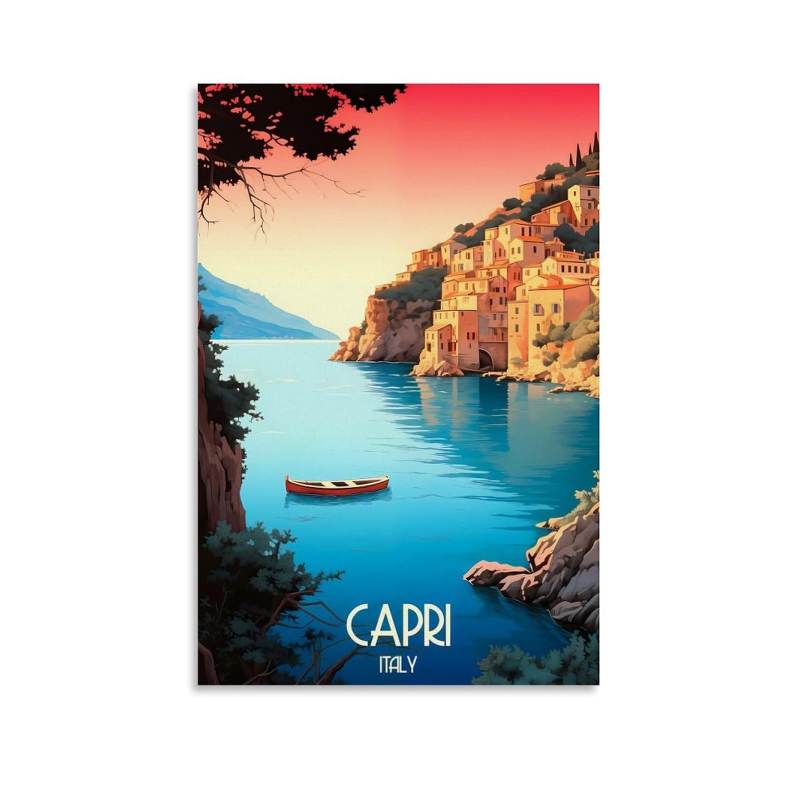 EZMLFA Diamond Painting Art Kits,Capri Italy,5D Diamond Painting Kit for Adults Beginners, DIY Full Round Drill Gem Art Kits for Home Decor 40x50cm