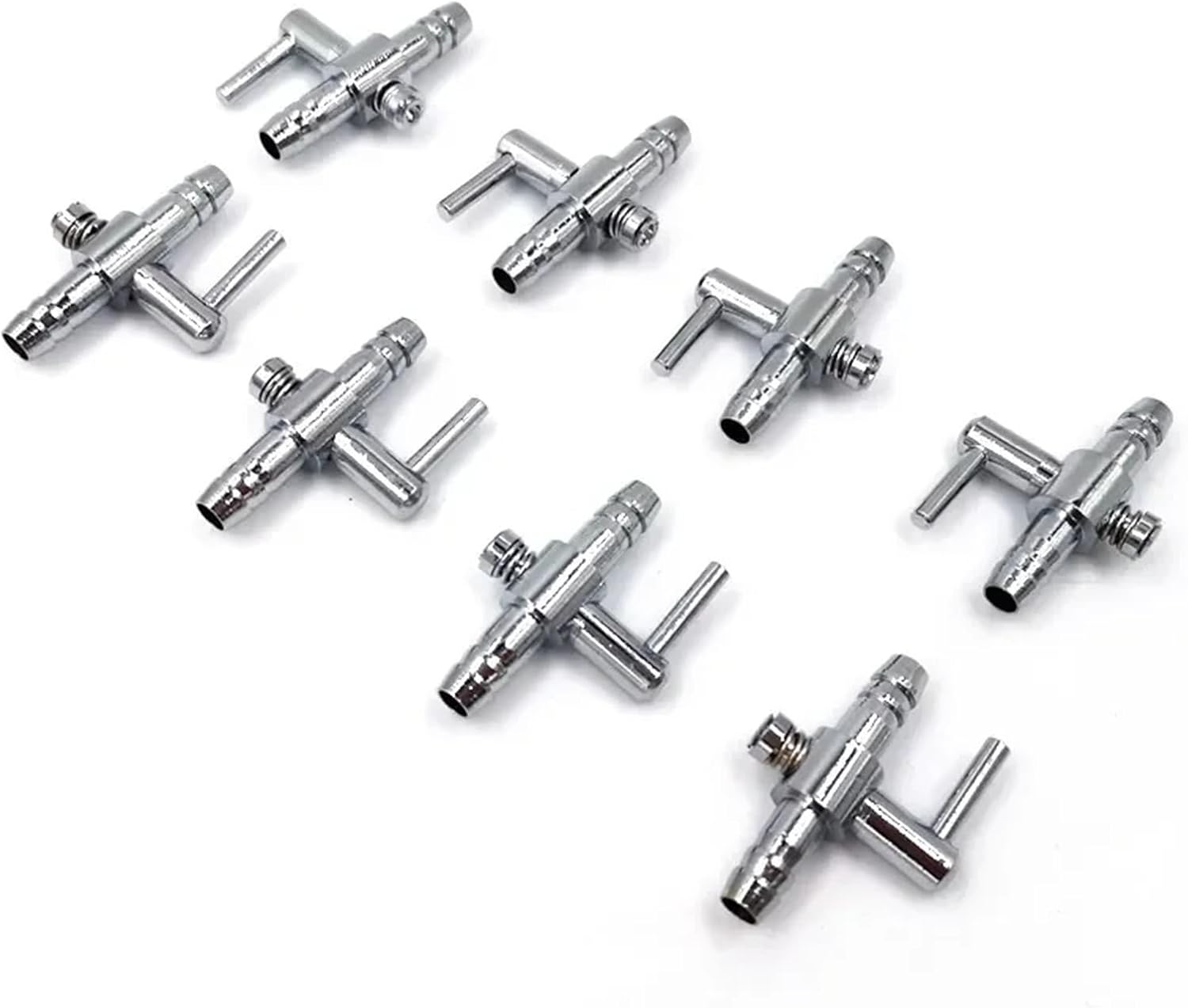 2/10pcs Stainless Steel Aquarium Tank Air Pump Flow Tube Pipe Line Control Valve Accessories Fish(1 Way,10PC)
