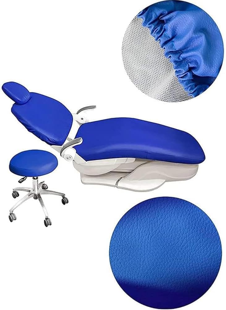 4pcs/Set Protective Full Dental Chair Covers, Headrest Backrest Protector, PU Leather Unit Dental Chair Seat Cover Elastic Waterproof Protective Case Protector Dentist Equipme