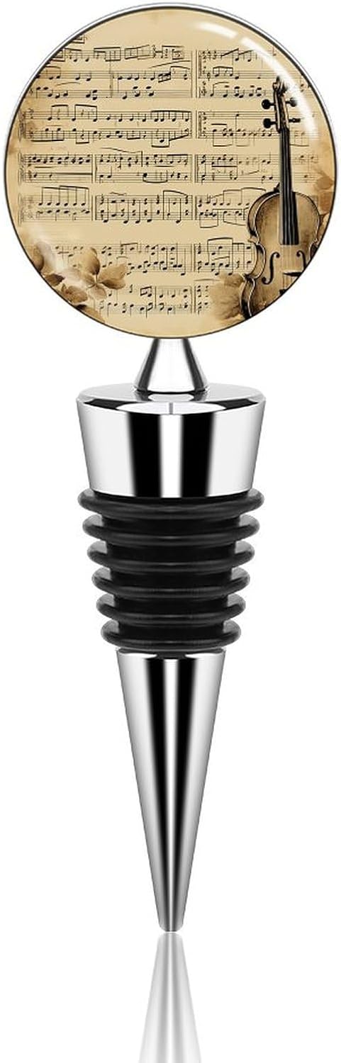 Music Notes Wine Stopper Zinc Alloy Wine Bottle Stoppers With Multi-Layer Rubber Sealing Ring Reusable Bottle Stopper For Gifts, Bar, Holiday Party