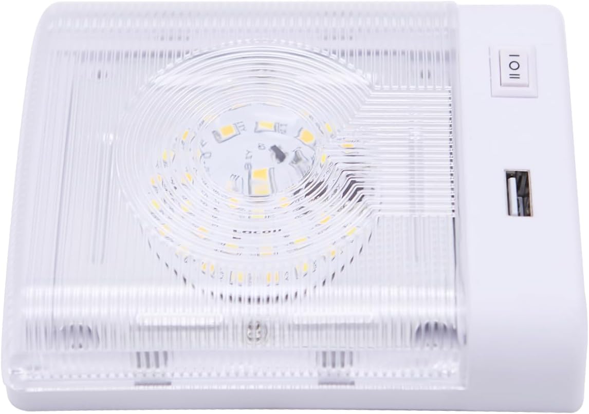 Facon 12V RV Interior Lights with Fast USB Charger (5V/2.4A), Dual-Tone 3000K/4000K Smart Lighting Upgrade for RVs, Campers, Boats, Square Single Pancake RV Lighting Facon 12V RV Interior Lights with Fast USB Charger (5V/2.4A), Dual-Tone 3000K/4000K Smart Lighting Upgrade for RVs, Campers, Boats, Square Single Pancake RV Lighting