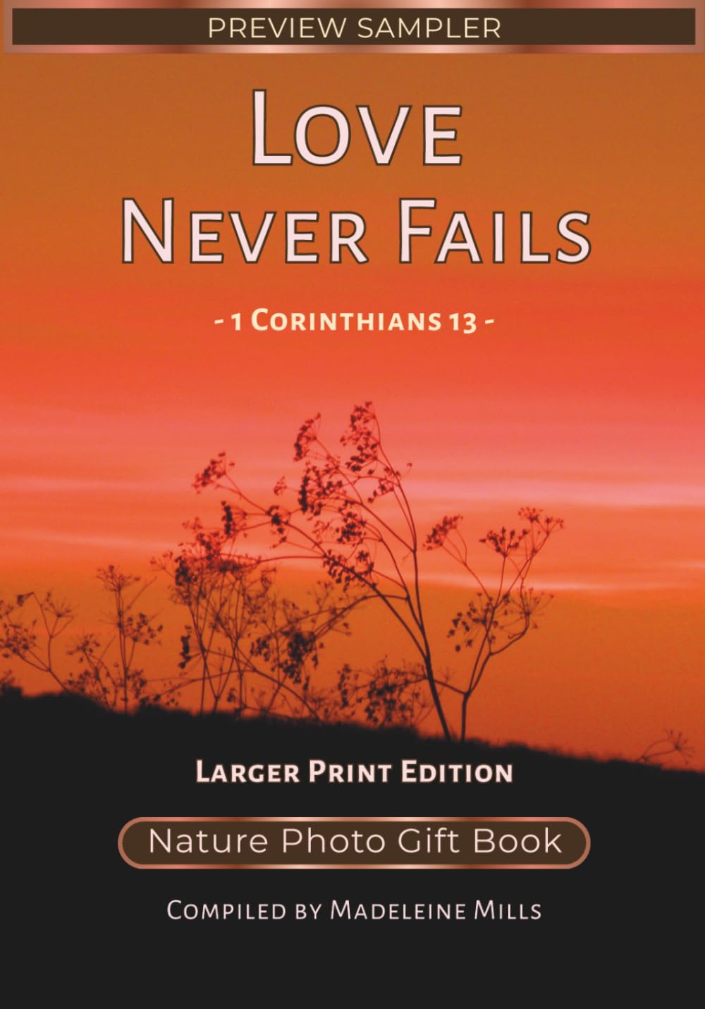 Love Never Fails – Larger Print Edition - Preview Sampler: 1 Corinthians 13 - Nature Photo Gift Book (Wedding Hymne Series)