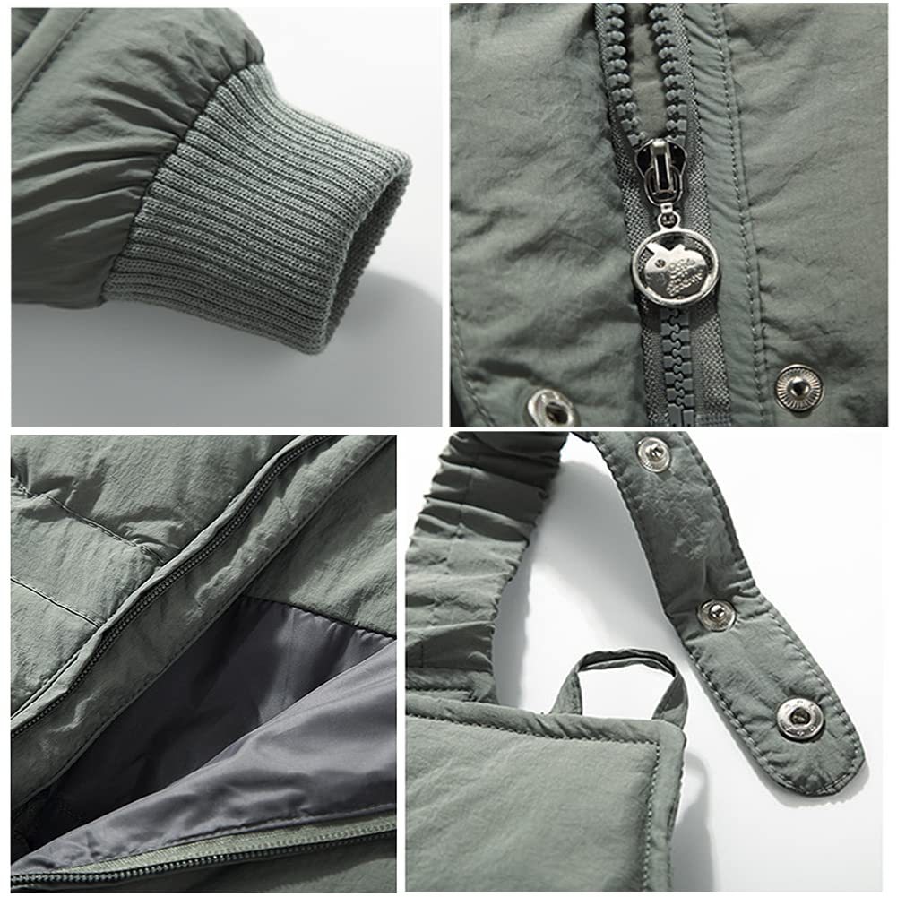 Jungen Skianzug Kinder Schneeanzug mit Pelzkragen Kapuze Mädchen Zweiteiliges Bekleidungssets Skijacke + Skihose Verdickte Winterjacke Daunenjacke Daunen Hose