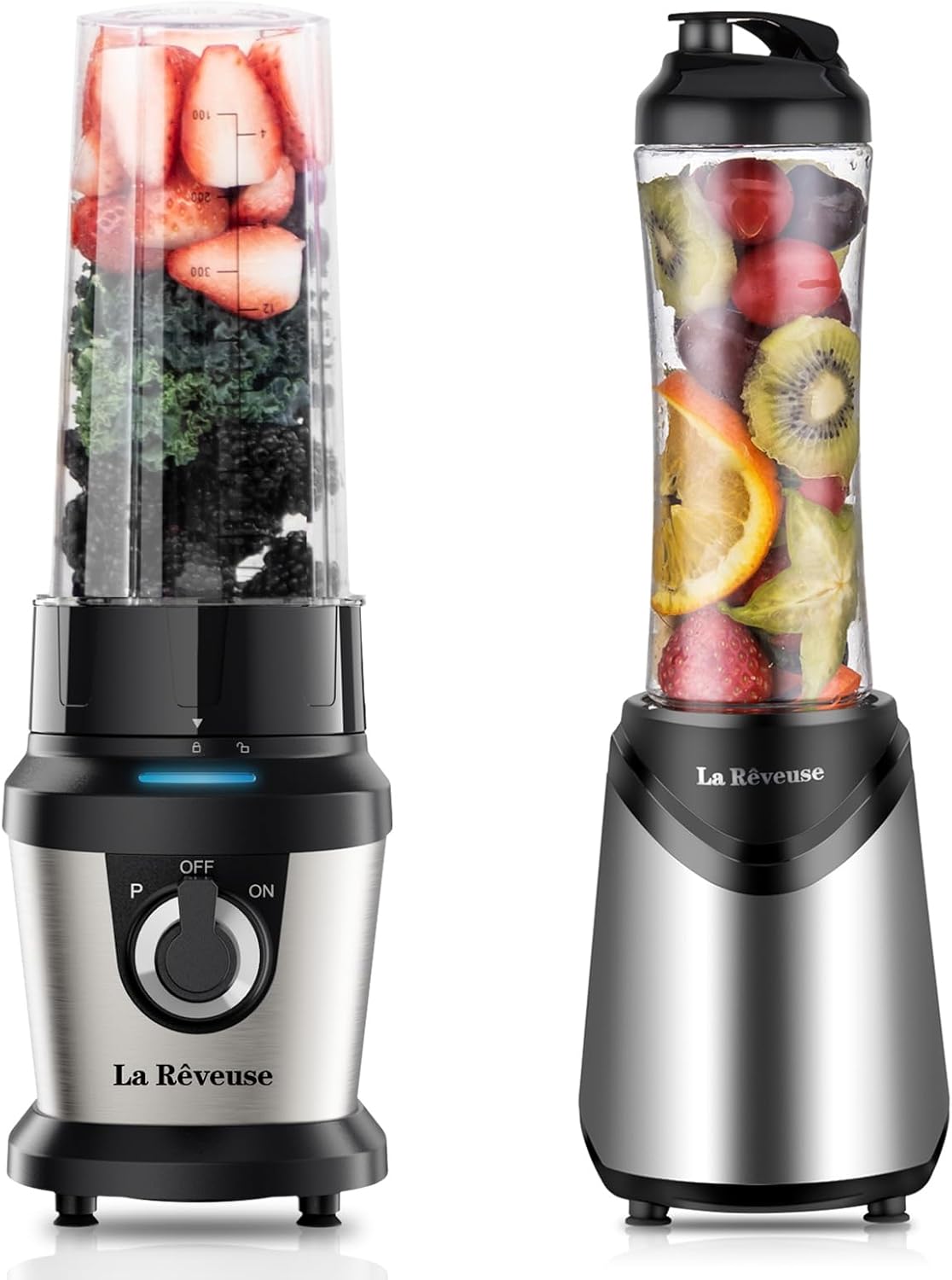 La Reveuse 400W Stainless Steel Smoothie Blender + La Reveuse 300W Personal Size Blender