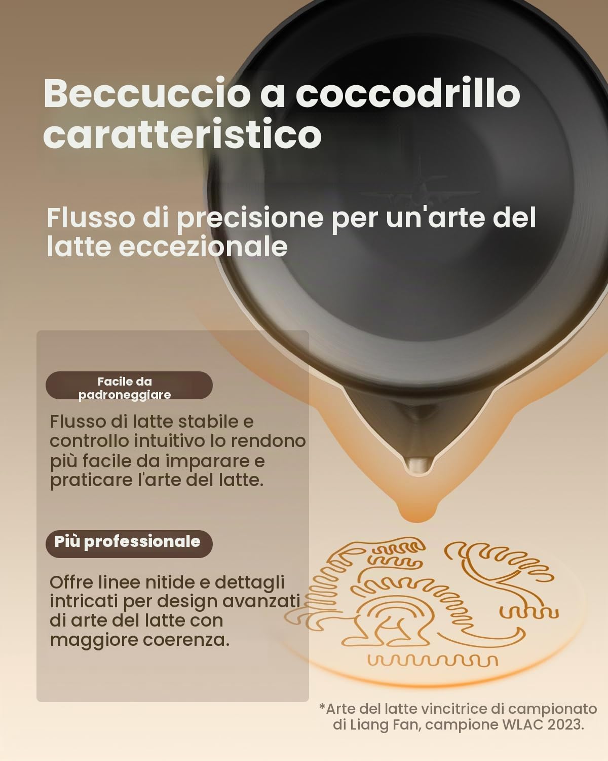 MHW-3BOMBER Brocca per latte 500ml, brocca per latte in acciaio inossidabile per macchina da caffè, accessori per caffè per barista domestico, tazza per cappuccino e arte del latte, brocca per schiuma