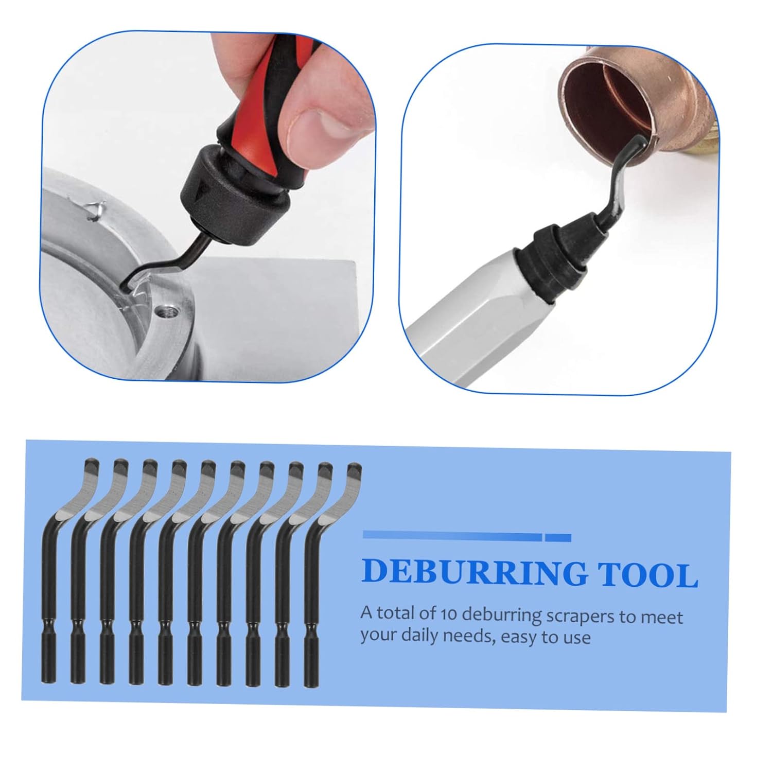 Mobestech 30pcs Stainless Steel Deburring Scraper Premium Chamfering Tool for Trimming Blades Optimal Cutting Edge and Lightweight Design