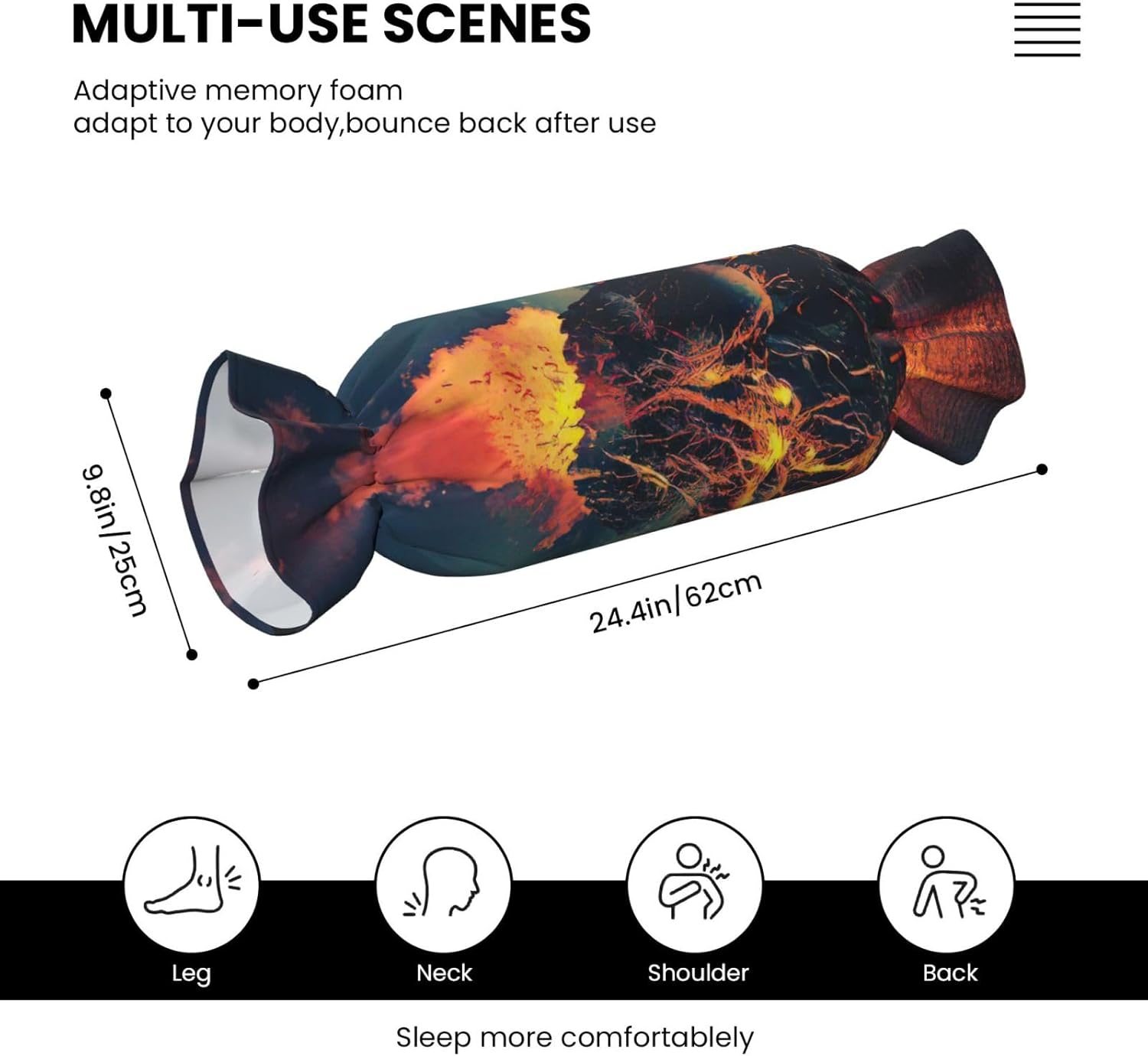 Volcano Print Candy Cylindrical Comfortable Pillow Throw Pillows Home Decor Easy Maintenance