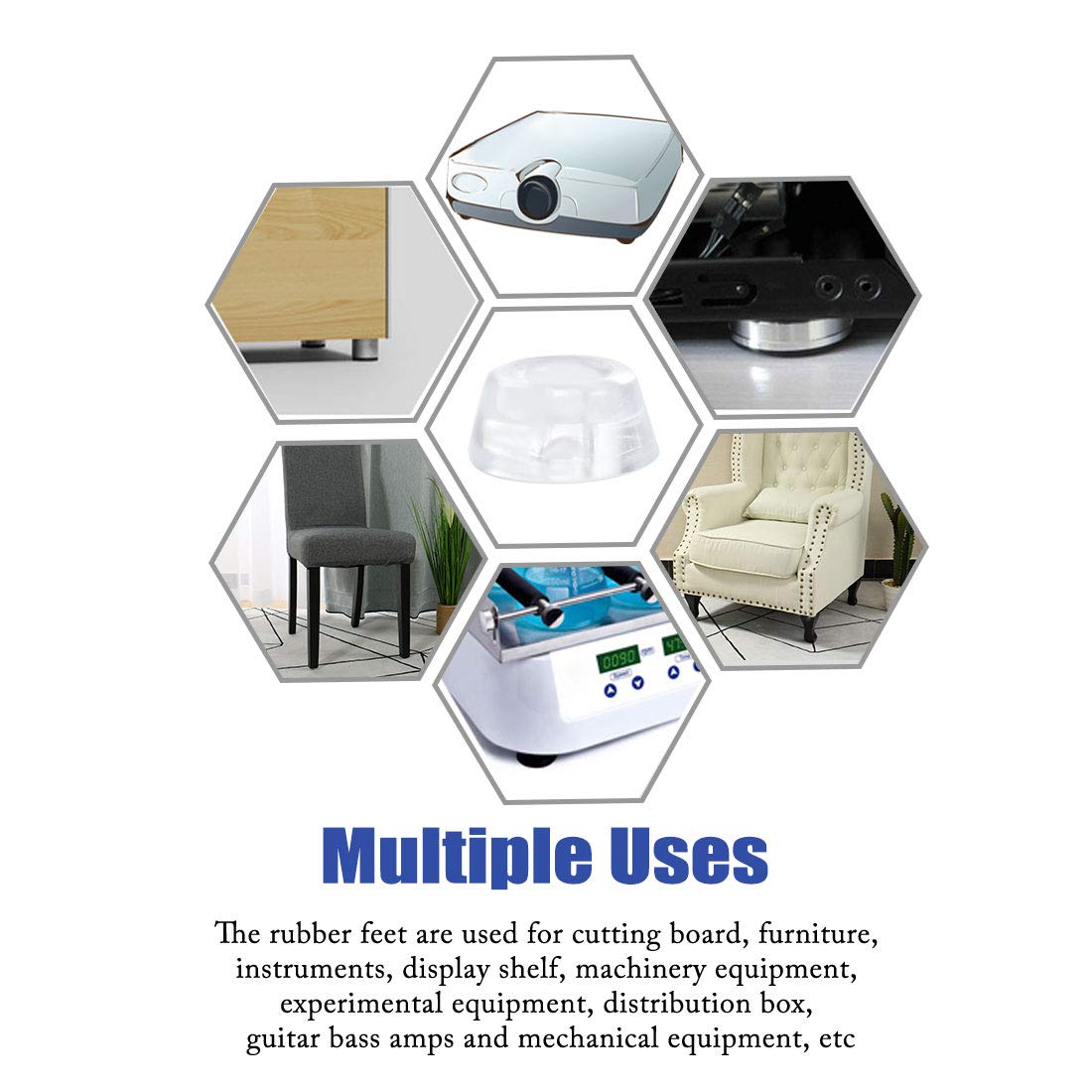 Sourcing Map 5pcs Patin Pied Chaise Meuble Caoutchouc Tampon