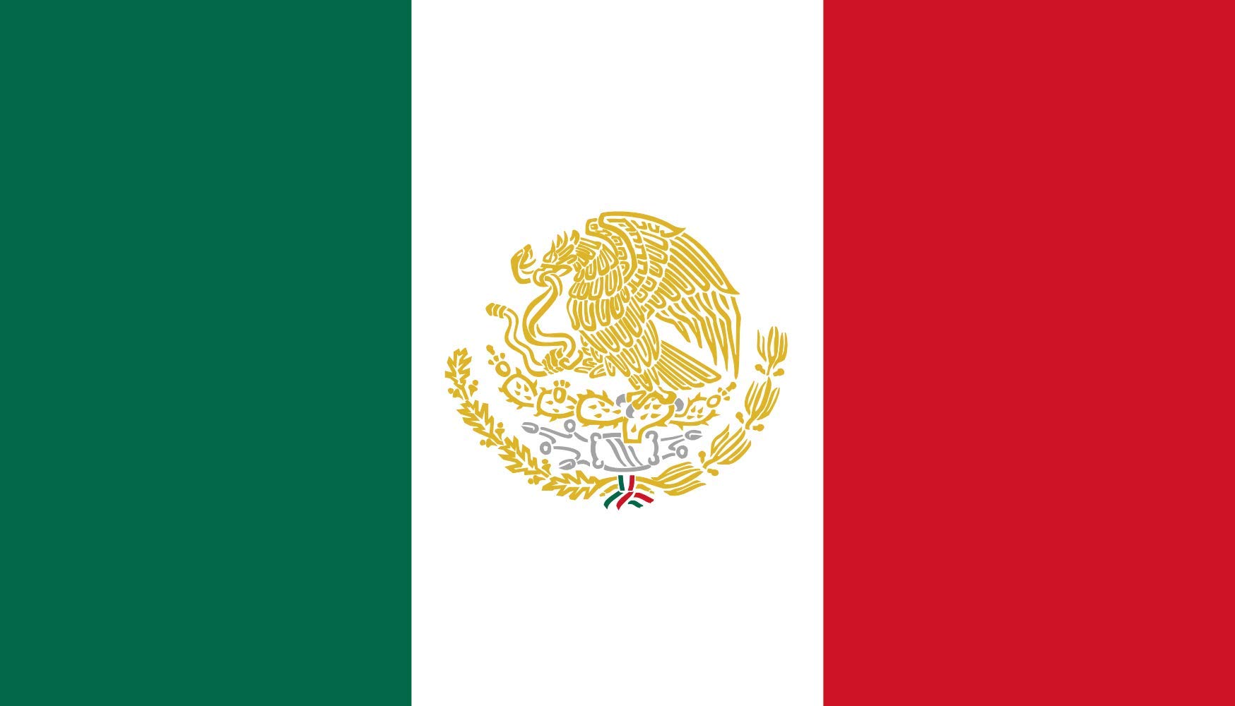 Drapeau du Mexique XL avec armoiries variante officielle grand format