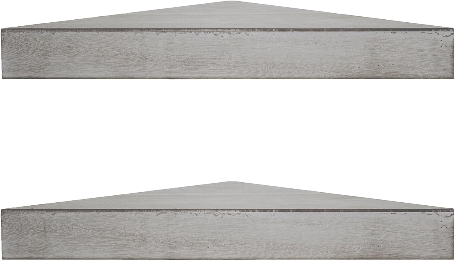 American Art Decor Set of 2 Floating Corner Shelves - Shelf Bracket & Organizer for Living Room, Bedroom, Bathroom, Offices & More (Grey, 2.25”x 16.5”x 8.25”)
