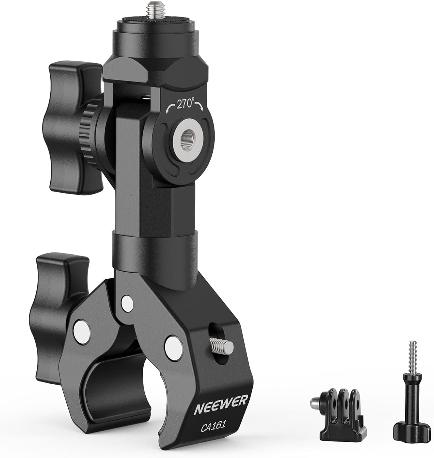 NEEWER Motorcycle Bicycle Handlebar Clamp Holder Magnetic Car Mount Accessories Kit Compatible with Insta360 X5 X4 X3 GoPro DJI AKASO Action Cameras, 360° Ball Heads for POV Video Recording, CA175