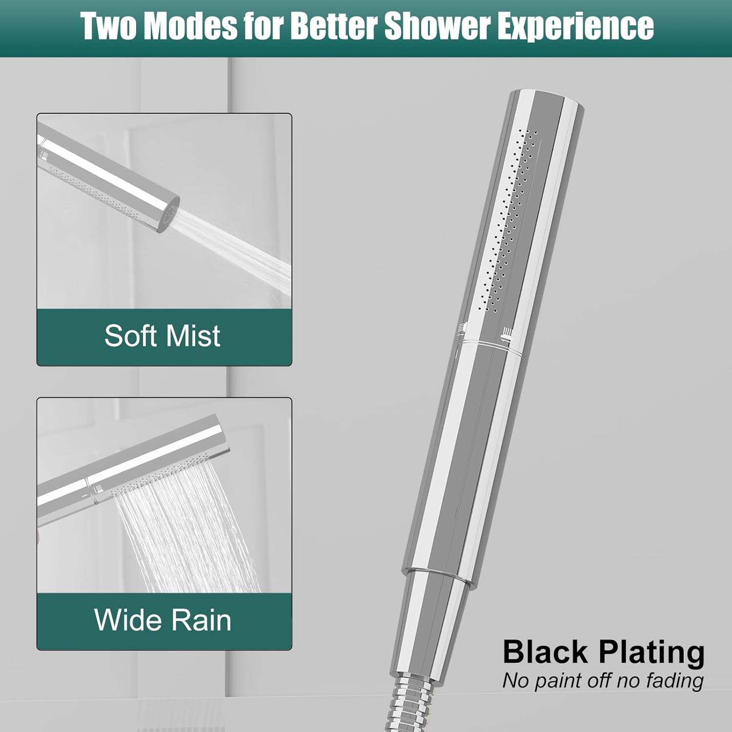 Hoimpro Deck Mount Bathtub Faucet Set, Polished Chrome Widespread Tub Filler Waterfall Spout Bath Tub Faucet