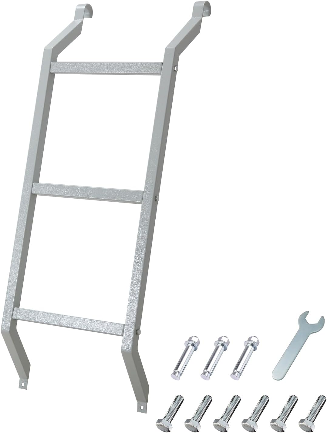 Egress Ladder 3-Step Basement Egress Ladder, 300LBS Load Capacity Emergency Escape Metal Basement Ladder, 42.6"x15.4"(LxW) Egress Window Ladder with Silver Polished Surface, Use for Egress Window Well