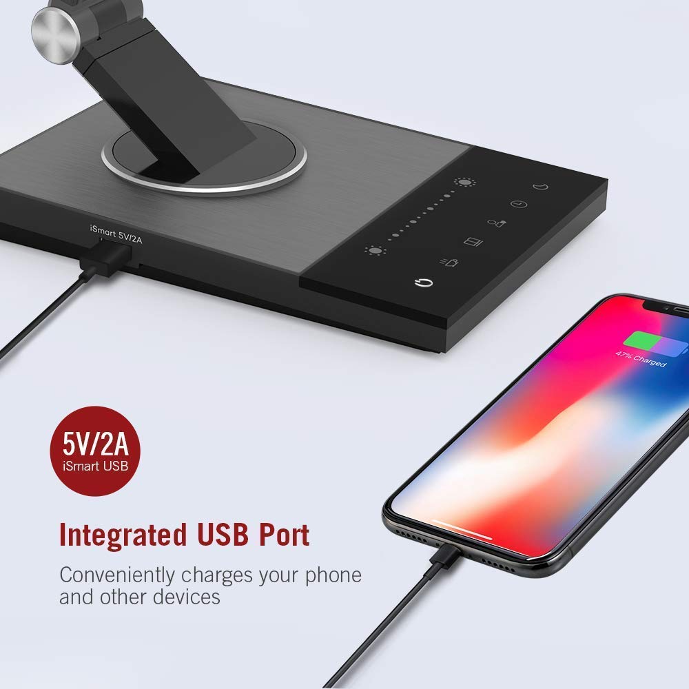 Lampada Da Scrivania LED HASKARE - 5 Colori, 5 Luminosità, USB, Timer - Foto 10