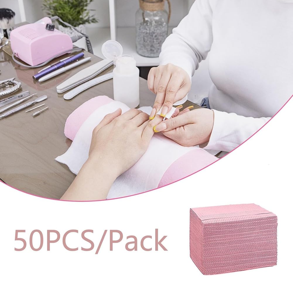 125 toallas de mesa desechables para decoración de uñas, 13 x 17 pulgadas, de papel impermeables para decoración de uñas, almohadillas limpias para tatuajes rosa