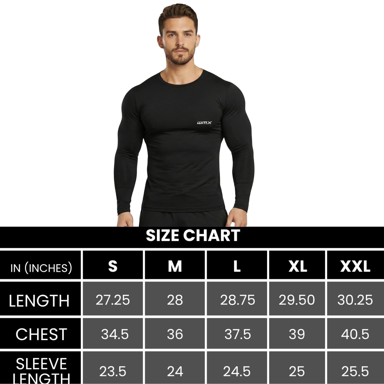 WMX Compression Swimming t Shirt Full Sleeves for Men (X-Large, Black) 4