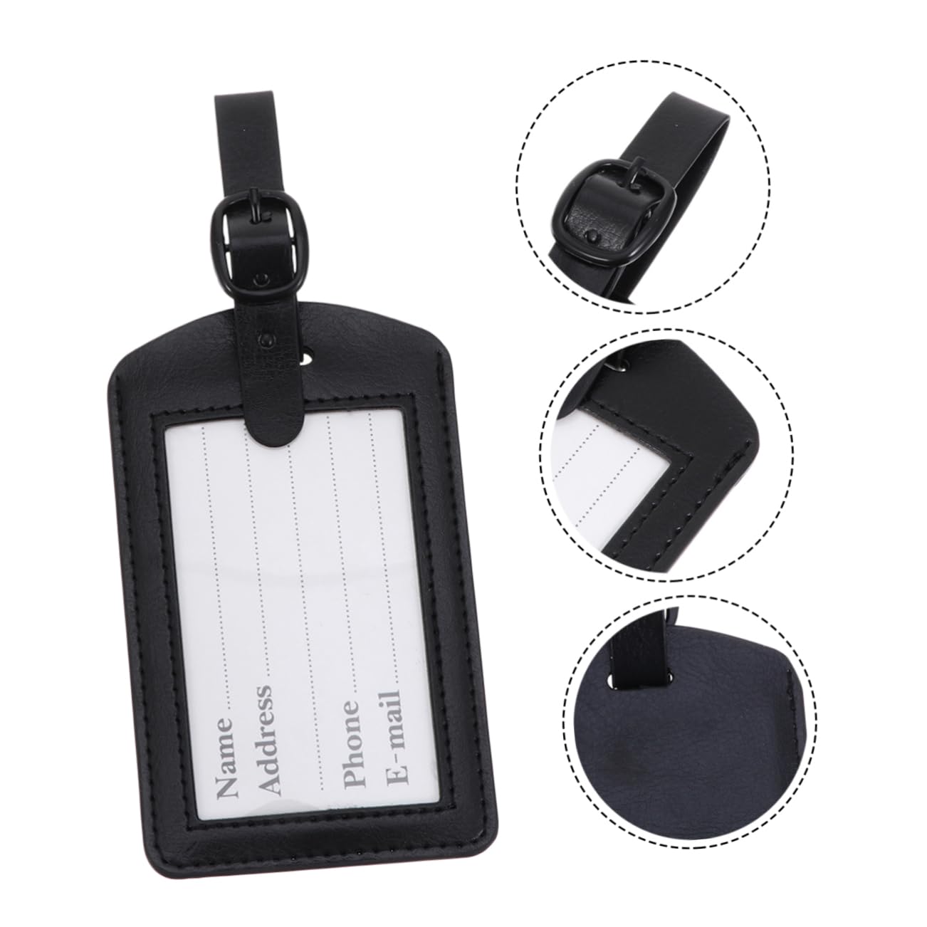 COLLBATH 10stücke Kreative Pu Gepäckanhänger Für Langlebige Id Labels Elegantem Schwarz Für Koffer Und Wasserfest Und Einfach Zu Befestigen