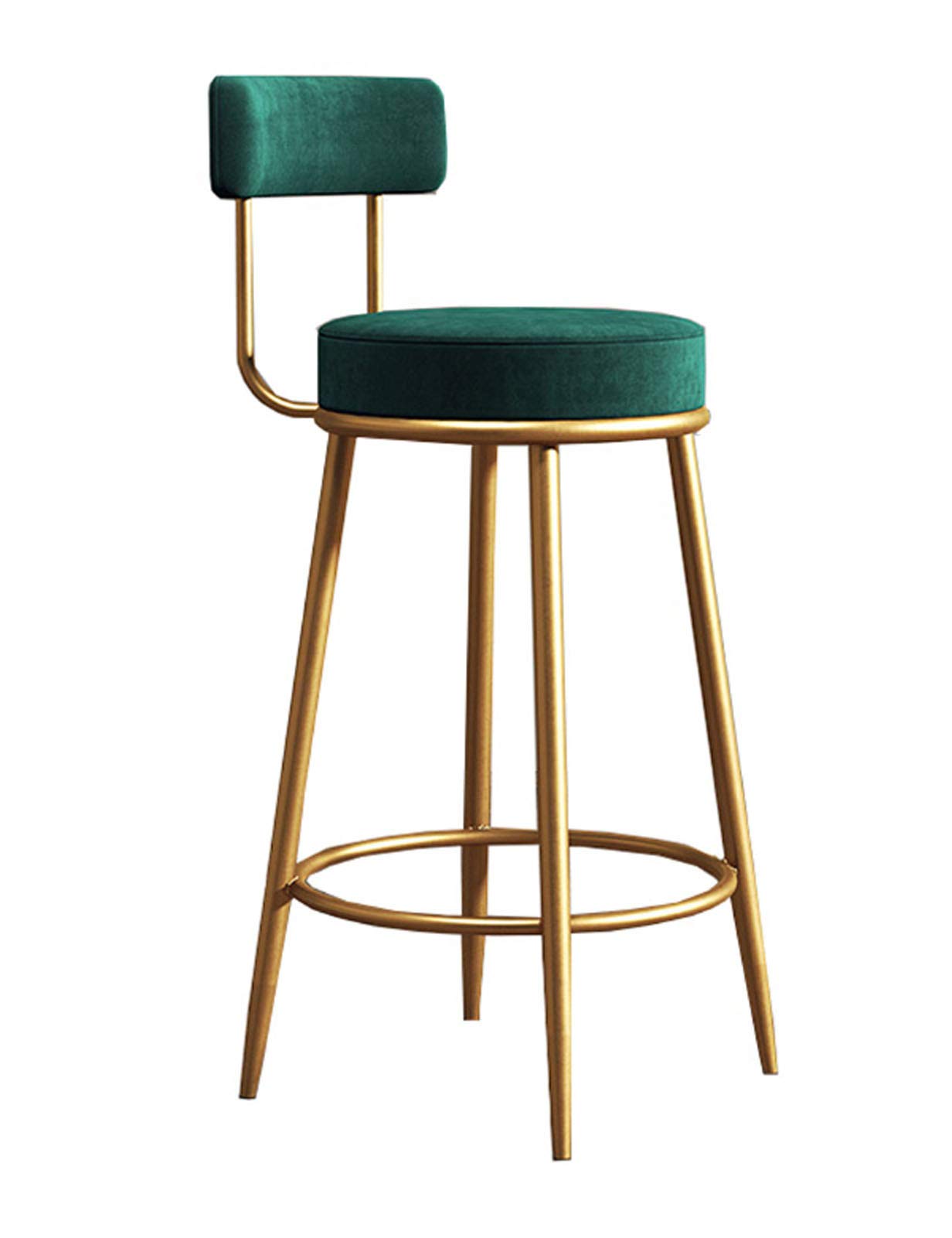Tabourets de bar en velours et métal doré pour îlot de cuisine chic