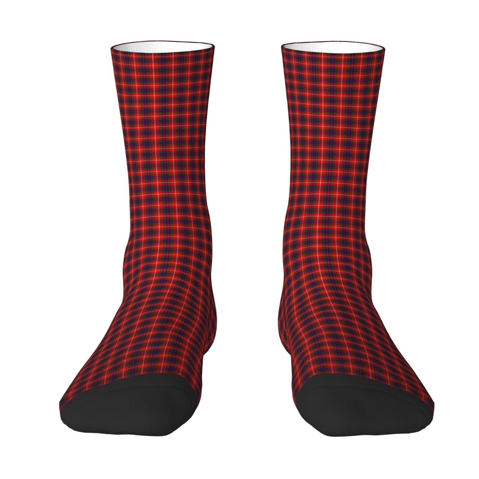 CHJDOFong Clan Fraser Tartan Crew Socks for Men Women, Athletic Socks Novelty Fashion Casual Tube Sock Sports Dress Socks