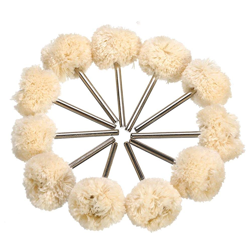 DIY Crafts CT-DIY-HI-41546 Double Cotton Thread Mounted Abrasive Polishing Dressing Wheel for Dremel Rotary Tools Accessories Abrasive Brush Polishing