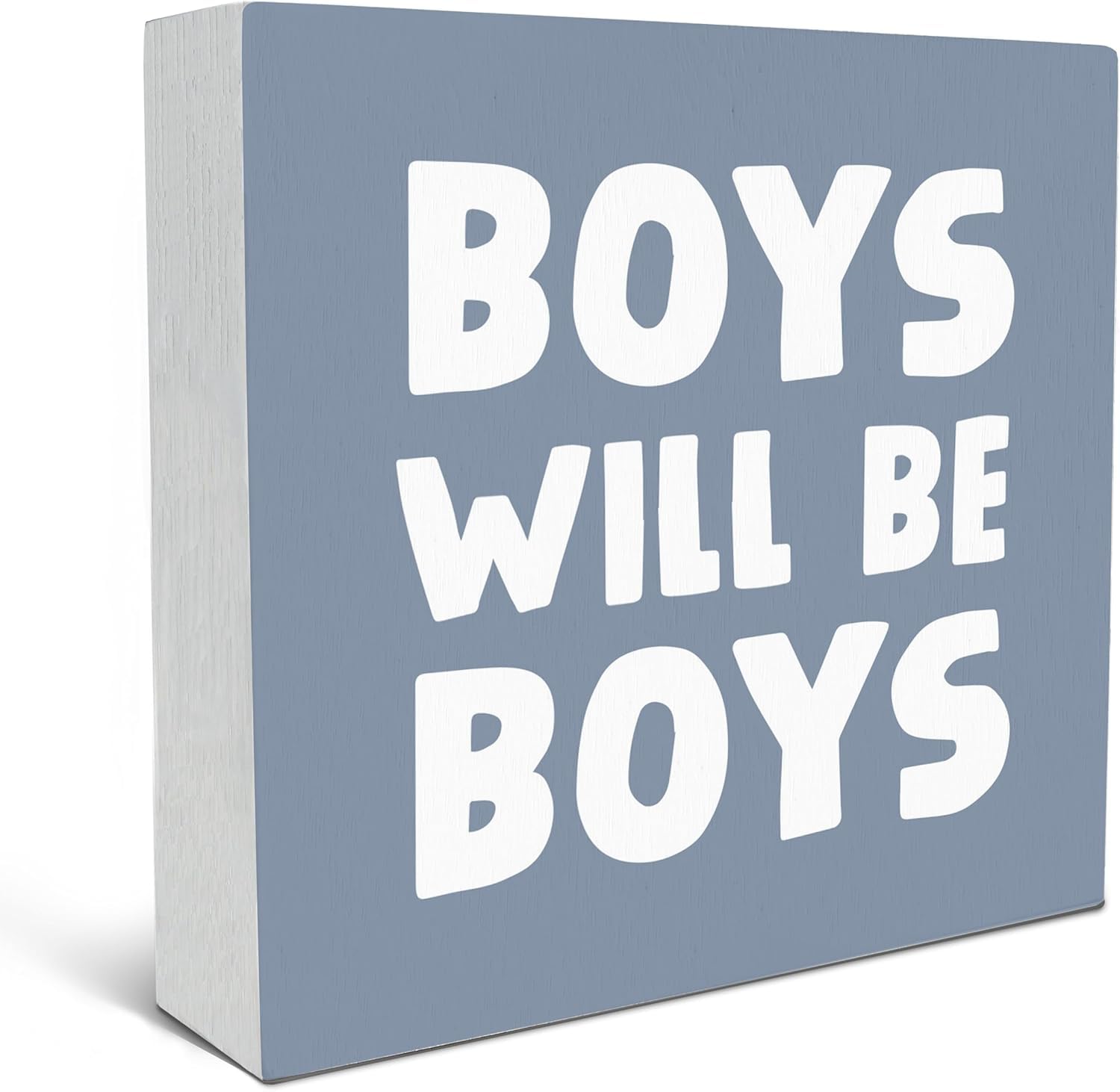 Boys Will Be Boys Wood Box Sign 7x7 Inch Nursery Decor