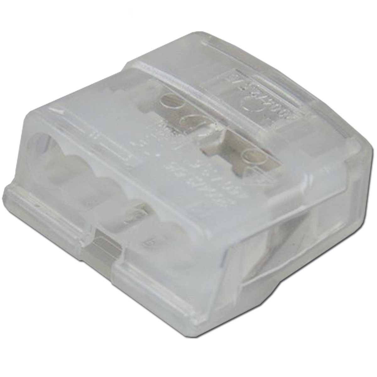 250er Großpackung Dosenklemmen, 5-polig, 1-2,5mm² transparent, 250 Stück Dosenklemmen für Kupferleiter von 1,0-2,5mm², 5 Klemmstellen