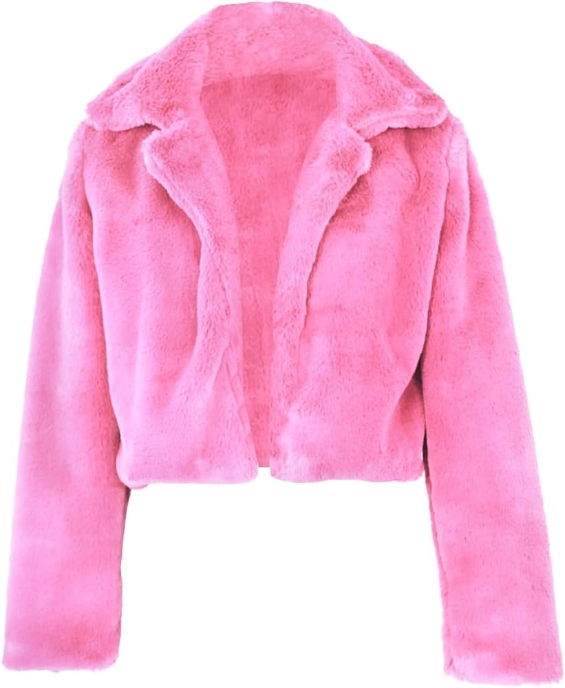 JURIS Ladies Fur Coats Fur Coat Faux Fur Cardigan Short Jacket