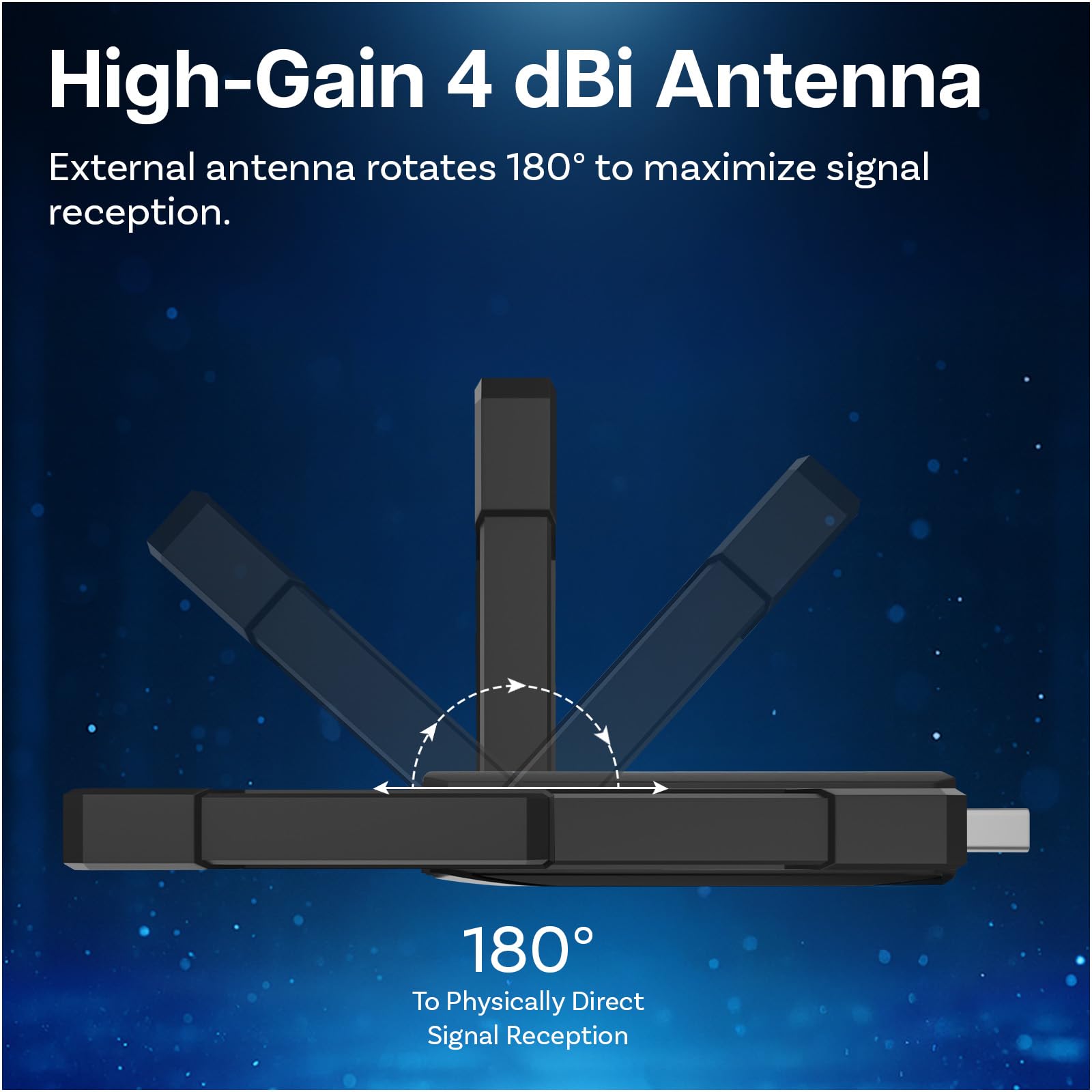 Adattatore Wifi 7 USB BE6500 di MMOBIEL – Tri-Banda (6/5/2.4GHz) 6452 Mbps Chiavetta WiFi con USB 3.0 & Antenna Esterna, WPA3, 4K-QAM, Plug & Play - Per Windows 11/10/Mac/Linux PC Desktop & Laptop