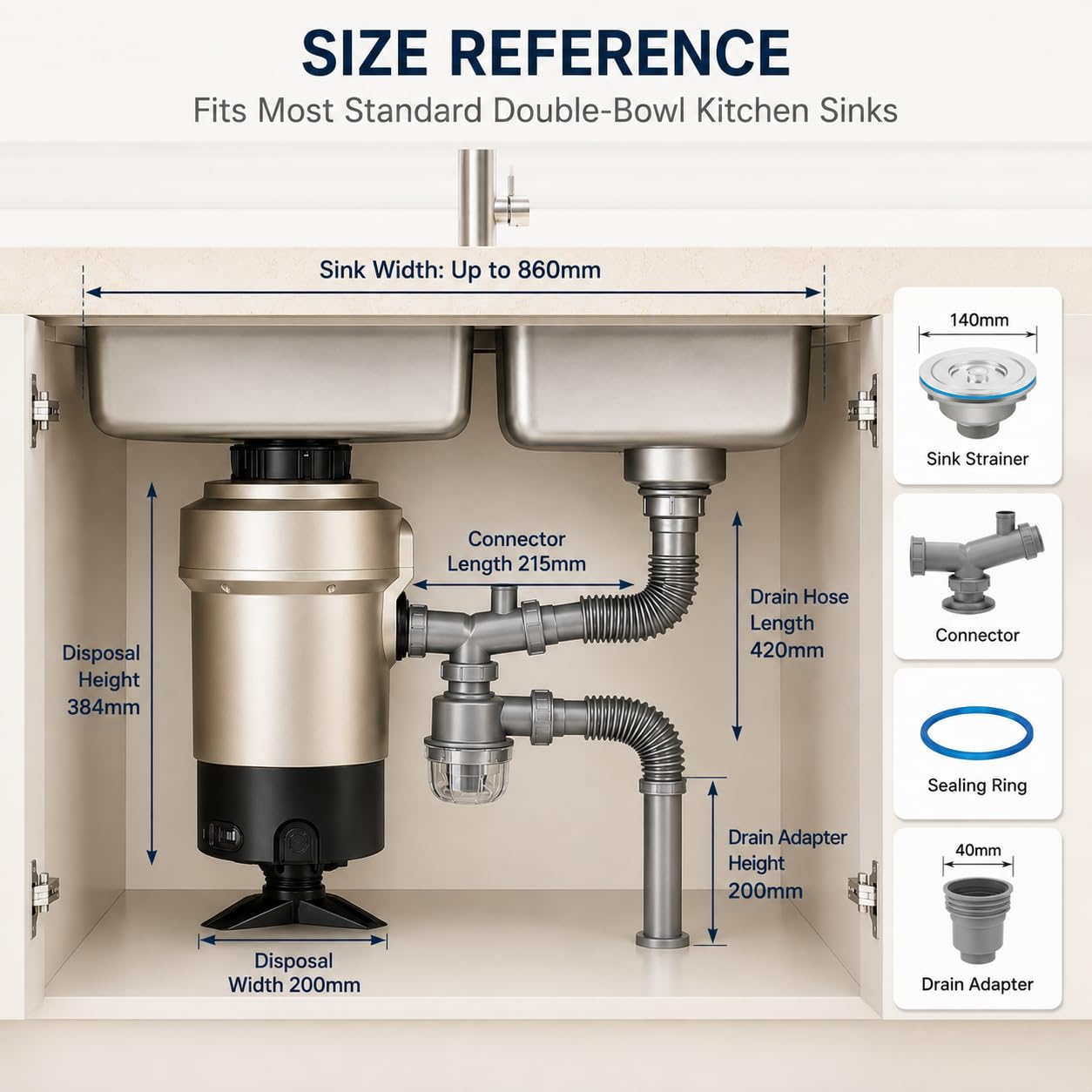 Kit Scarico Lavello Doppia Vasca per InSinkErator Premium 700 EC