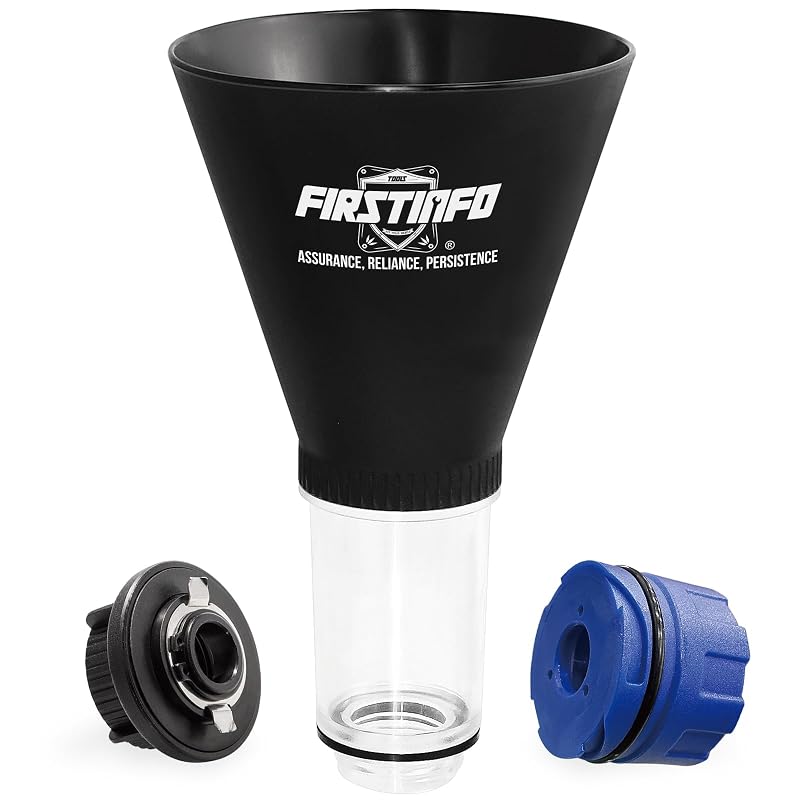 Funil para Troca de Óleo do Motor com 2 Adaptadores para Mercedes-Benz e BMW FIRSTINFO TOOLS FIT YOUR NEEDS