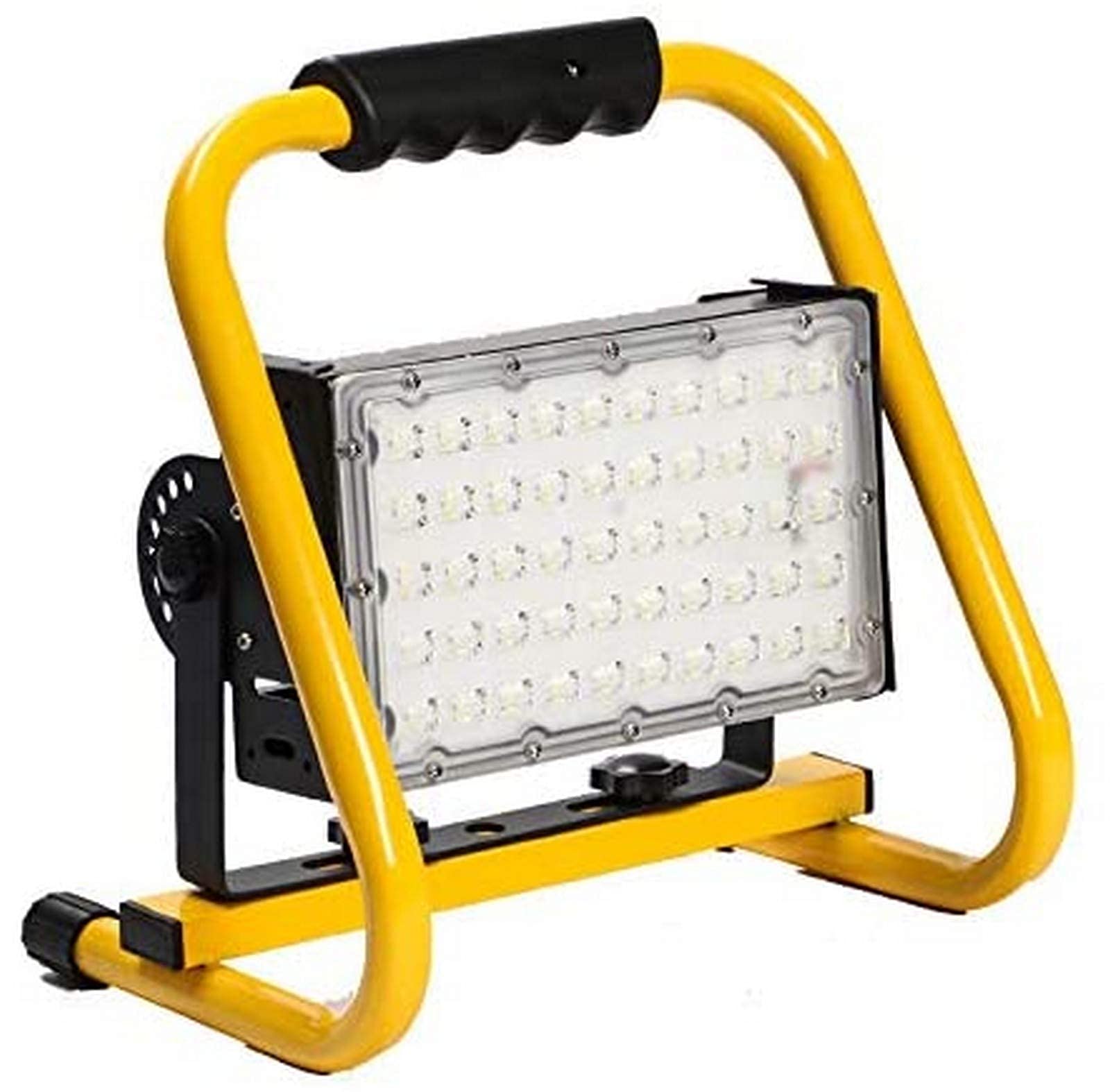 Luz de trabajo LED recargable, reflector impermeable de 50 W, ángulo ajustable de 180°, iluminación portátil de 5500 lúmenes, ideal para camping, emergencia y construcción