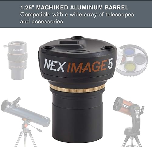 Miniatura 6 de Celestron NexImage 5 Solar System Imager - Cámara de astronomía para luna, sol y planetas - Cámara a color de 5 MP para Astroimagen para