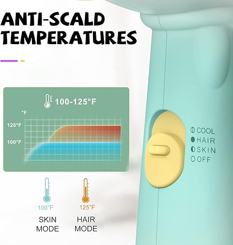 Miniatura 10 de FeeKaa - Secador de pelo para niños, secador de pelo de bebé, calor suave de bajo ruido para la piel del bebé, regalo para Navidad, cumpleaños de