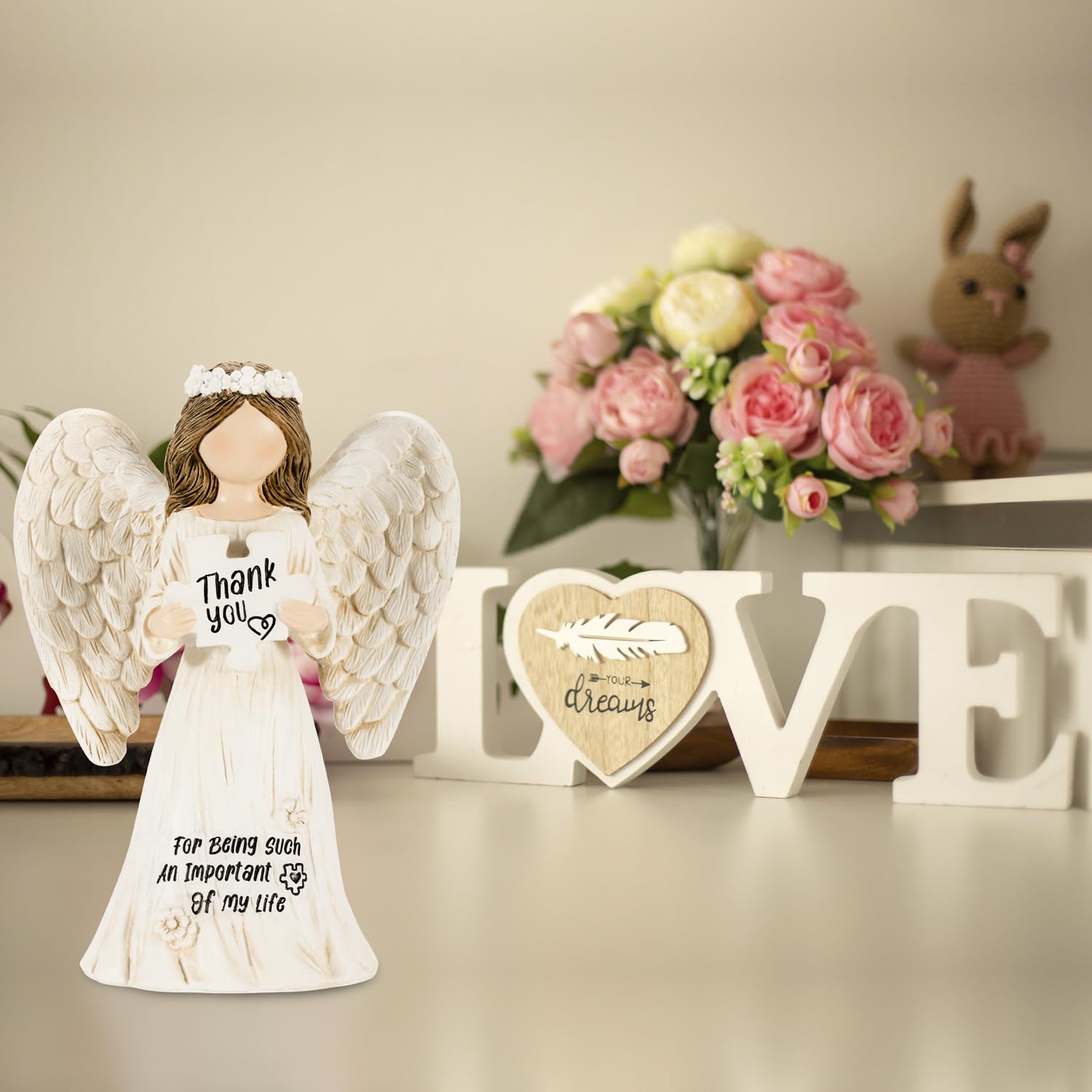 置物 angel zimiliz Angel affection Figurine (White) : Amazon.sg: Home