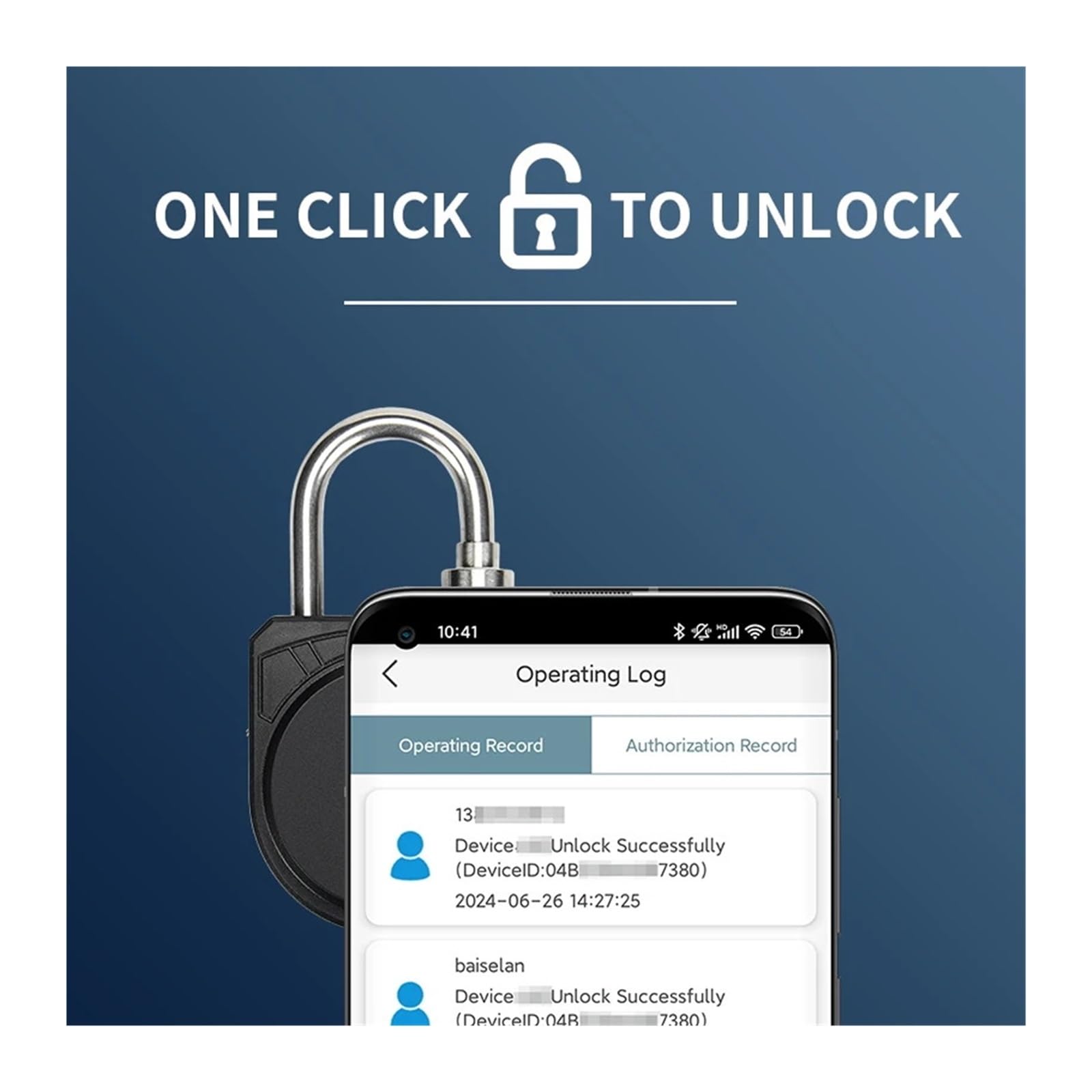 Inteligentny zamek do drzwi, Pasywna inteligentna kłódka NFC Zdalna autoryzacja aplikacji Odblokuj przenośną zewnętrzną blokadę antykradzieżową