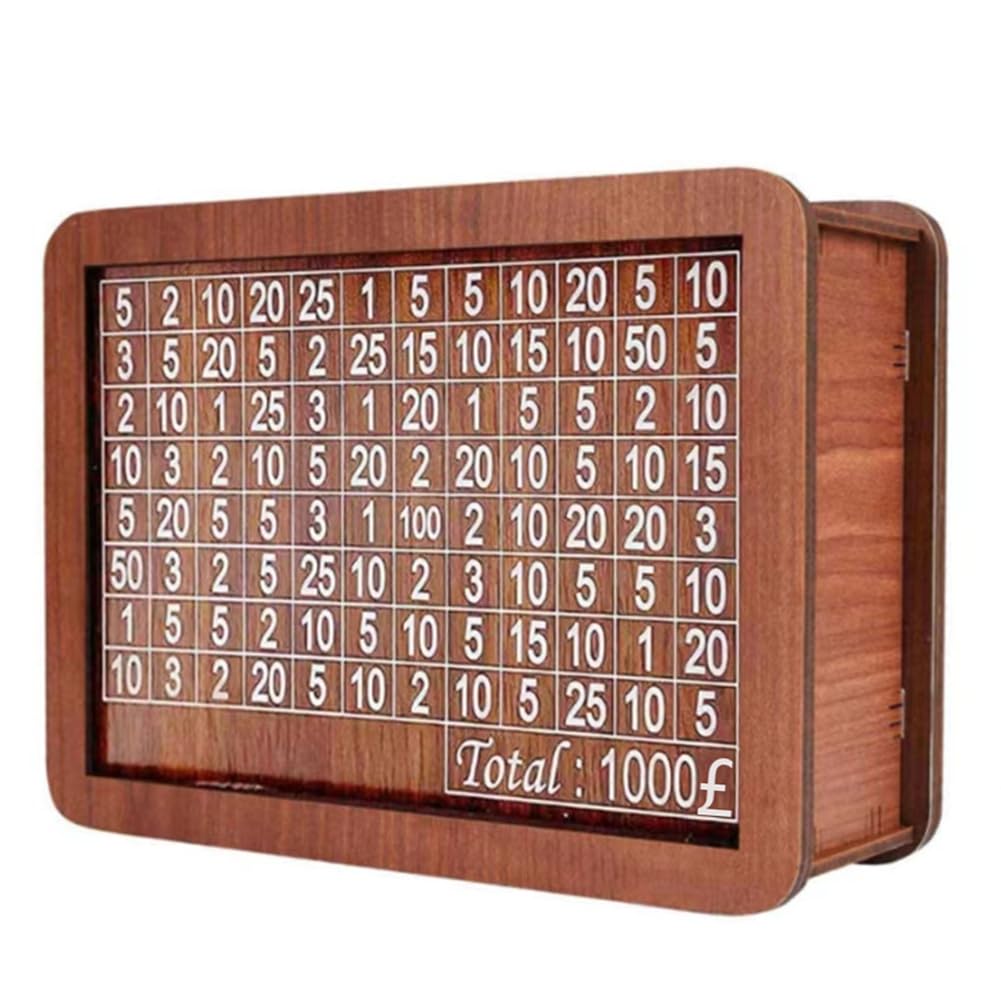 Lwaviwer As Shown Wooden Piggy Bank For Adult Kids, Money Box With Counter, Reusable Money Box With Counting Target,A