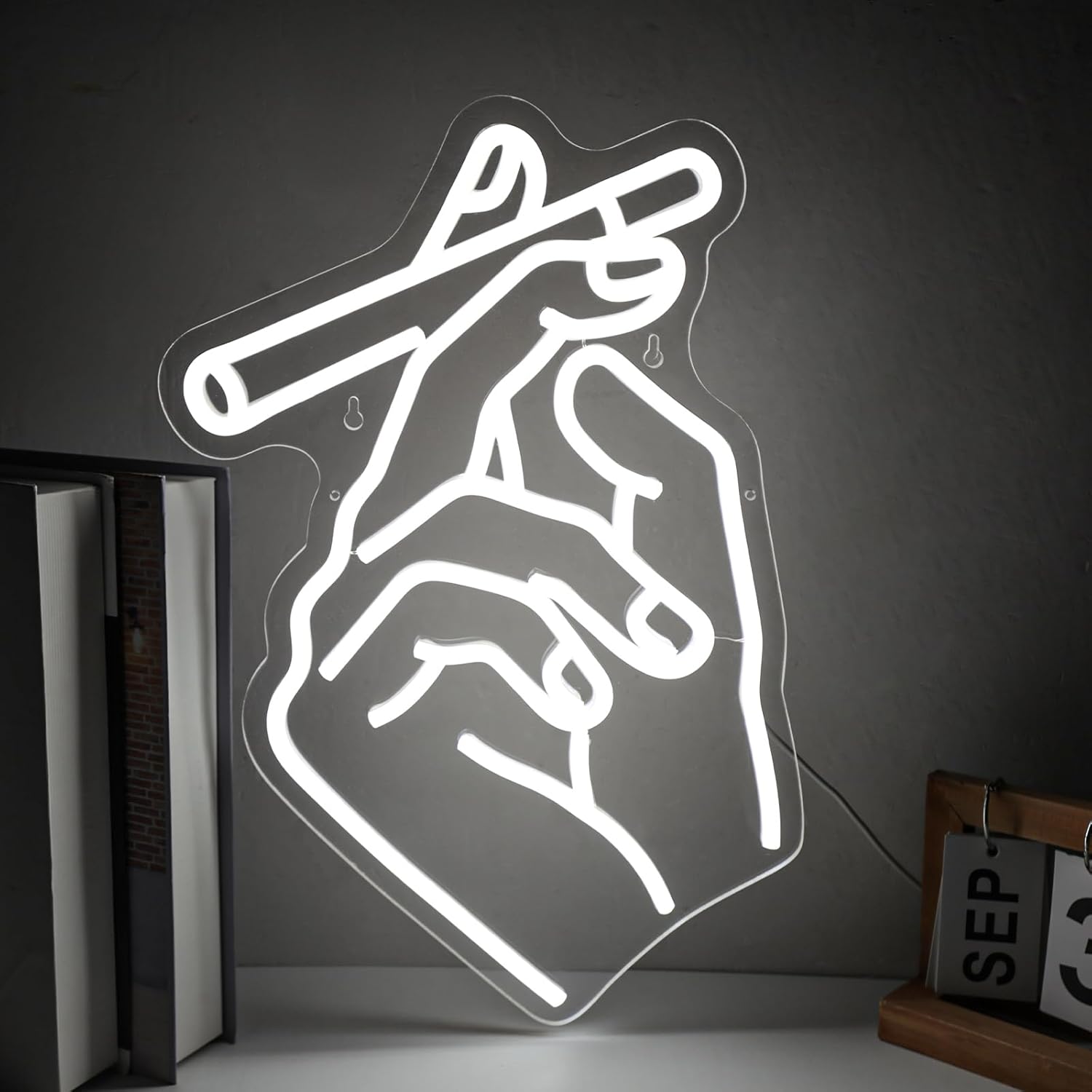 Hand Neon Sign for Wall Decor, Gesture Hand LED Neon Lights Art for Bedroom, Bar, Lounge, Game Room, Club Party Décor Gift for Men
