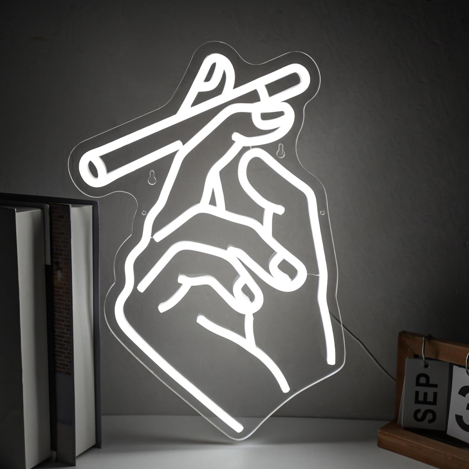 Hand Neon Sign for Wall Decor, Gesture Hand LED Neon Lights Art for Bedroom, Bar, Lounge, Game Room, Club Party Décor Gift for Men