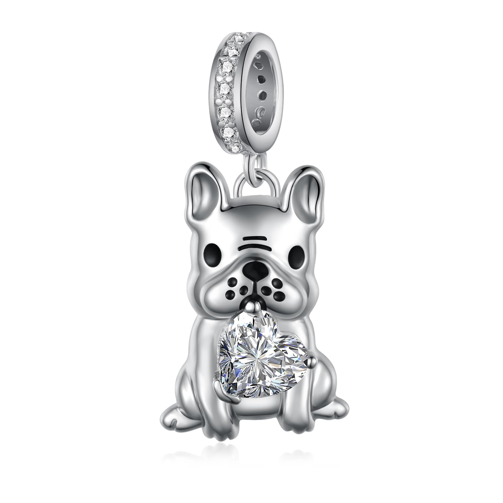 Feijiesi French Bulldog Charms 925 Sterling Silver Frenchie Charms French Bulldog Frenchie Jewelry Gifts for Women Dog Lover