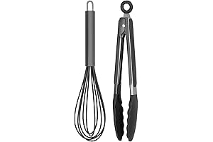 Country Kitchen Premium Whisk and Tong Set: Indispensable Companions for Effortless Kitchen Mastery