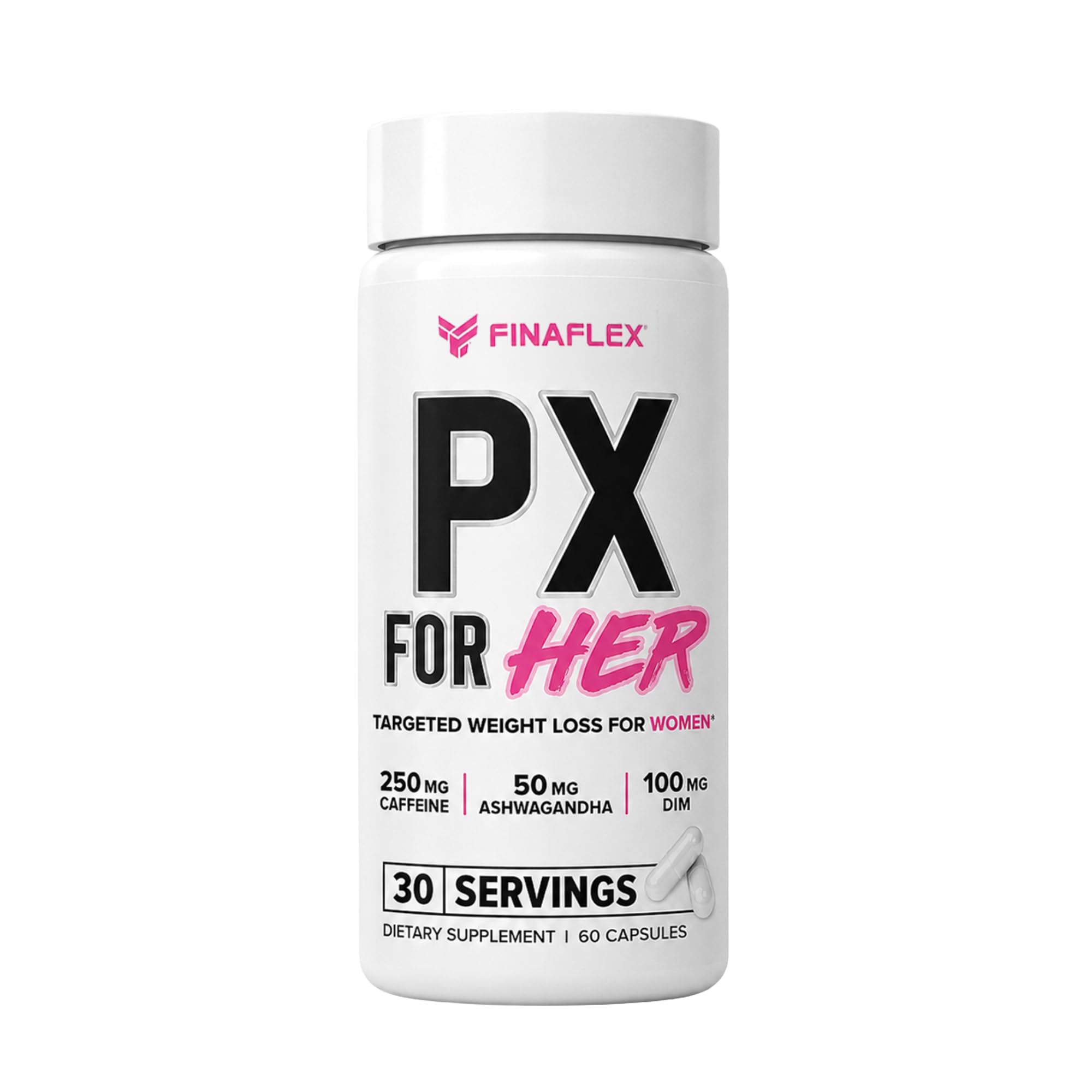 FINAFLEX Suplemento termogênico para mulheres com cafeína, ashwagandha, DIM, Glucosterone e IRISIN XD — 60 cápsulas